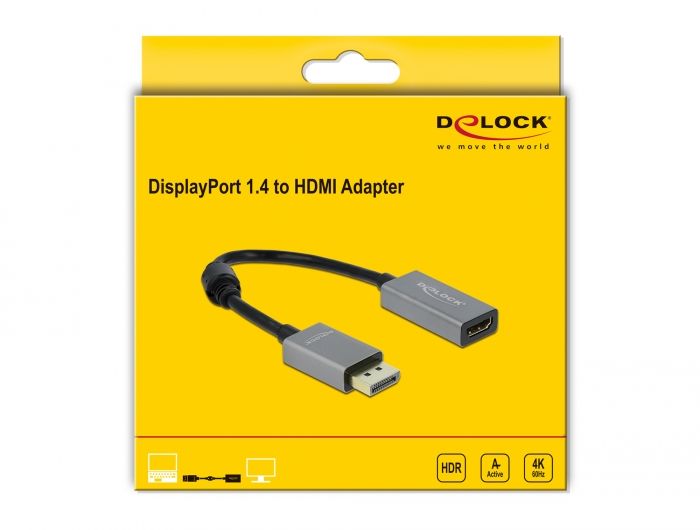DeLock Active DisplayPort 1.4 to HDMI Adapter 4K 60 Hz (HDR)