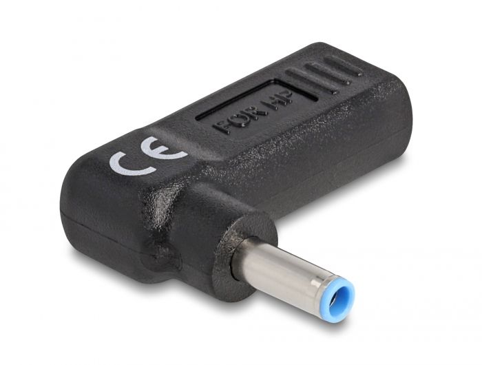 DeLock Adapter for Laptop Charging Cable USB Type-C female to HP 4.5 x 3.0mm male 90° angled