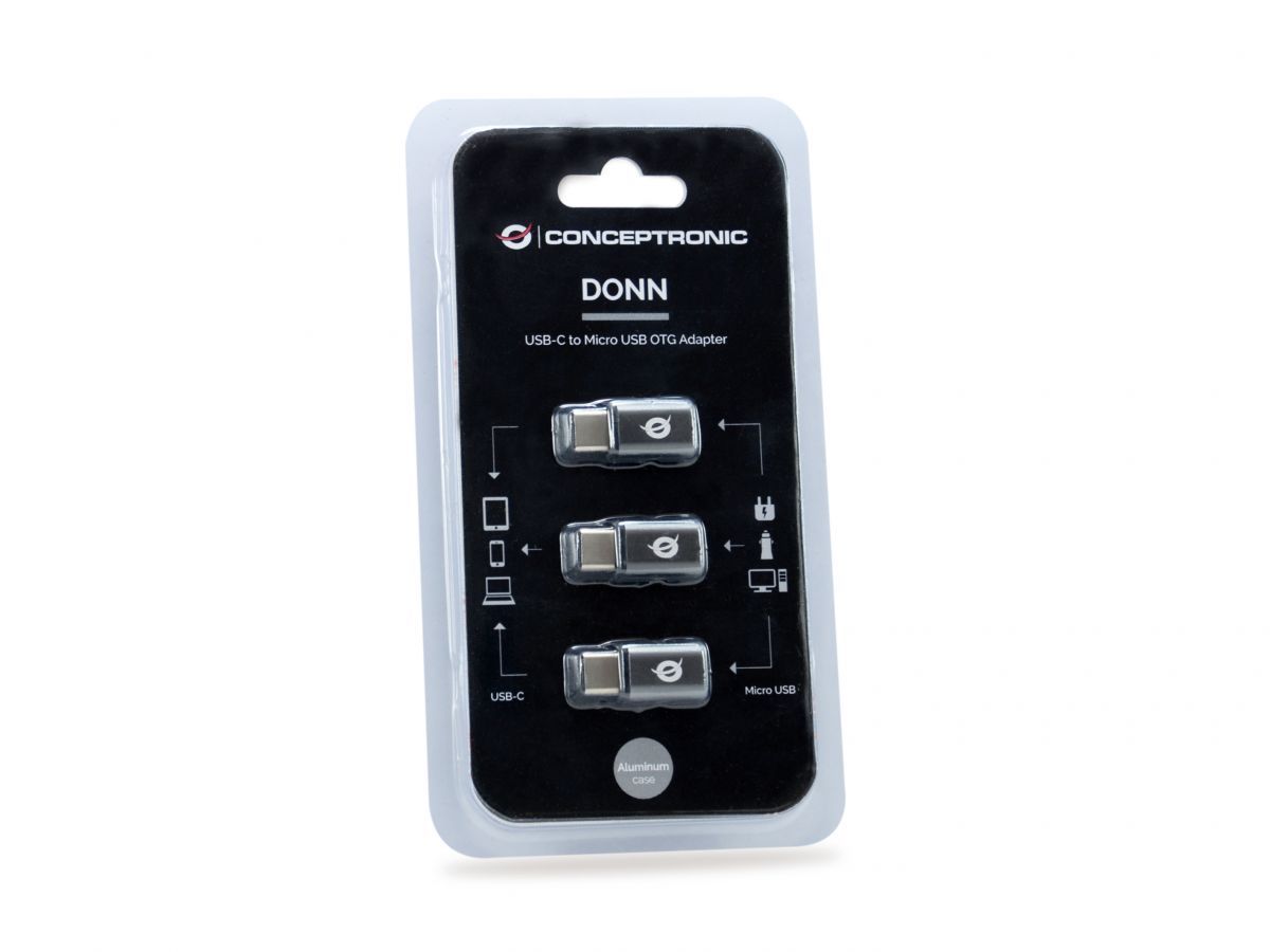 Conceptronic  DONN05G USB-C to Micro USB OTG Adapter (3-Pack)