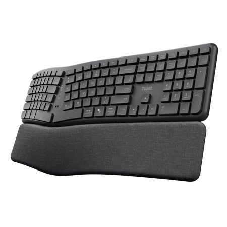 Trust Keyra Ergonomic multidevice Wireless Keyboard Black US