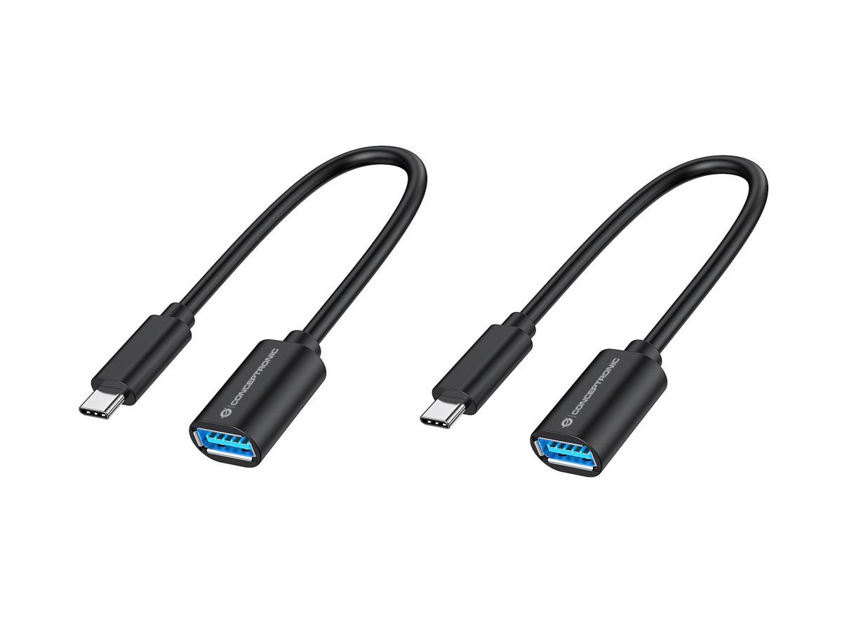 Conceptronic  ABBY11B USB-C to USB-A OTG Adapter 20cm Black (2-Pack)