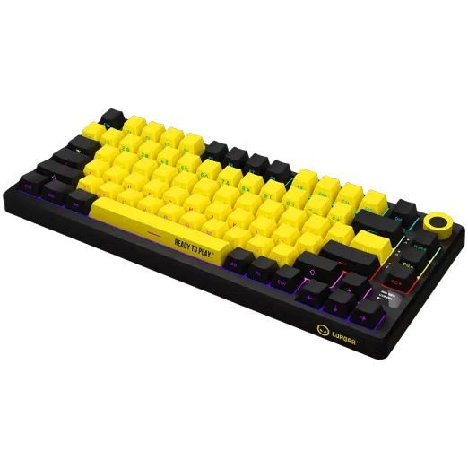 LORGAR KBP7075W Gaming Wireless Bluetooth Keyboard Black/Yellow US