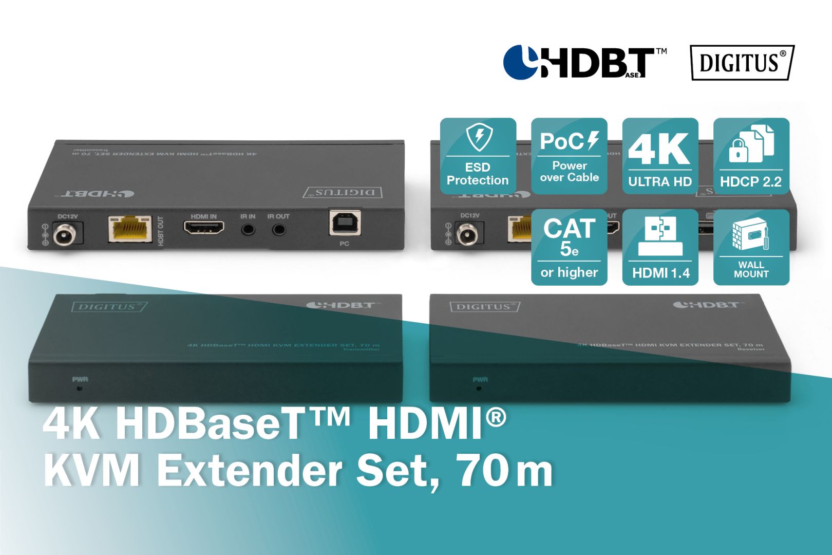 Digitus HDBaseT HDMI KVM Extender 70m
