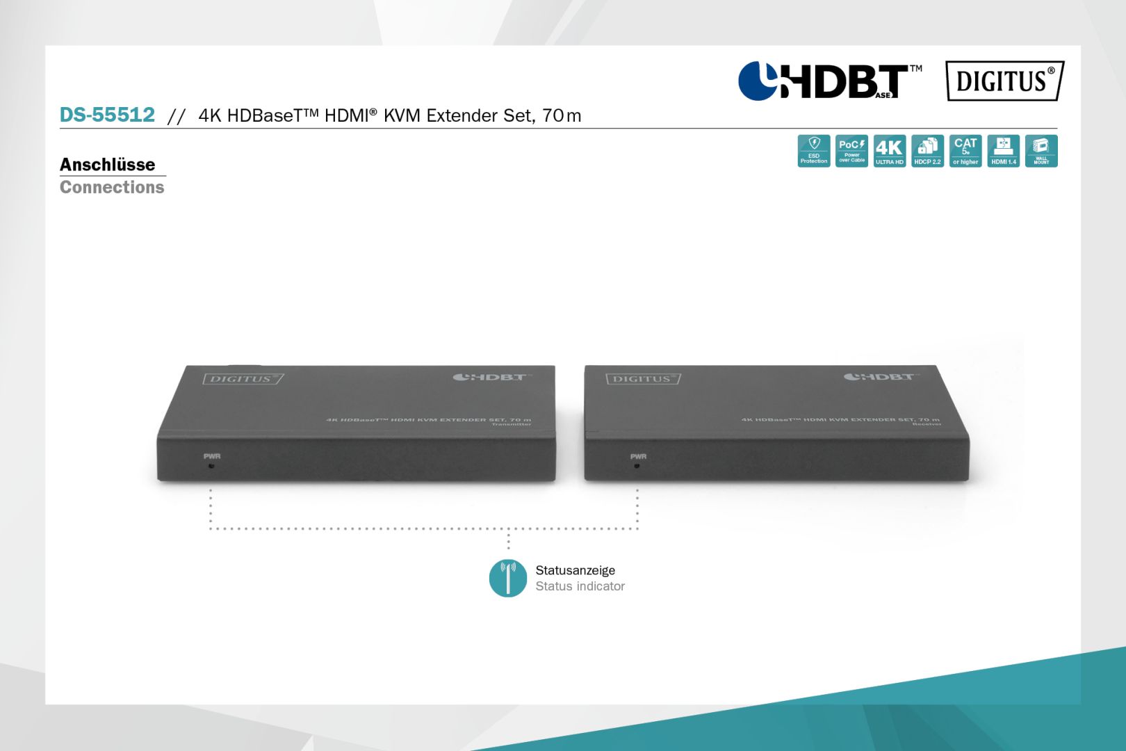 Digitus HDBaseT HDMI KVM Extender 70m