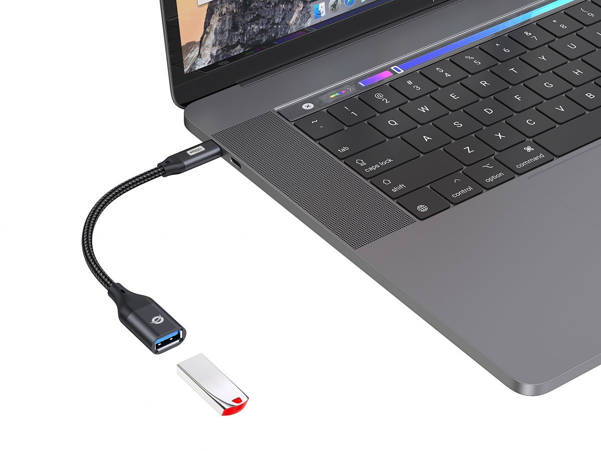 Conceptronic  ABBY18B USB-C to USB-A OTG Adapter Black