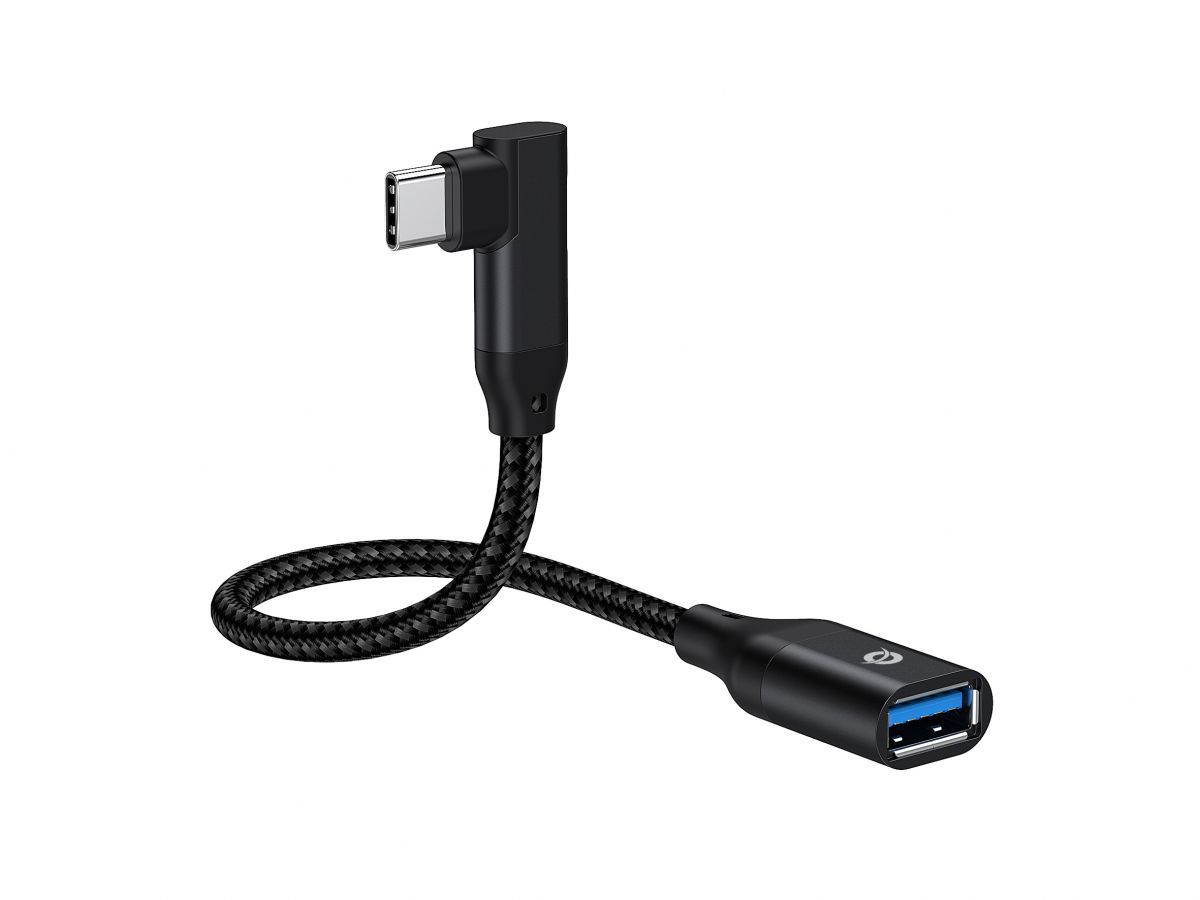 Conceptronic  ABBY19B USB-C 90° angled to USB-A OTG Adapter Black