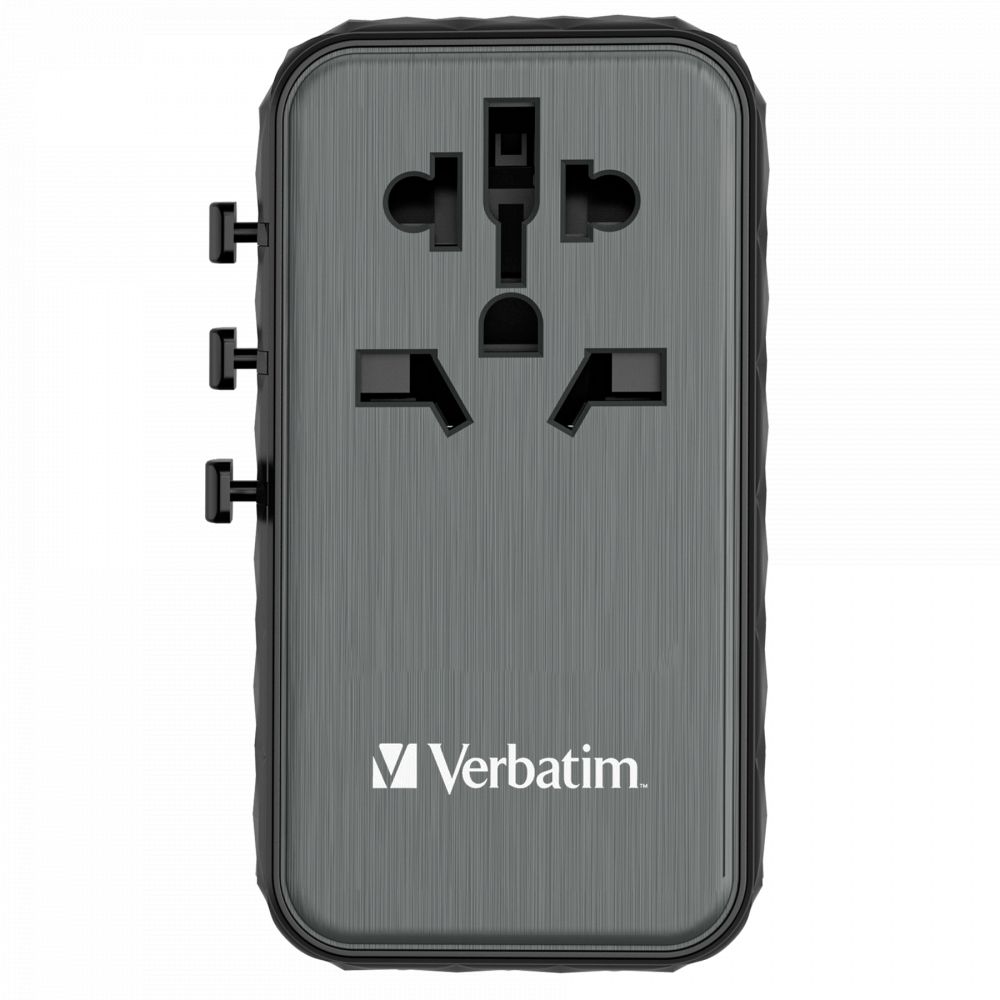 Verbatim GaN III Universal Travel Adapter UTA-06  with 2 x USB-C PD & QC 4+ & 2 x USB-A QC 3.0 ports