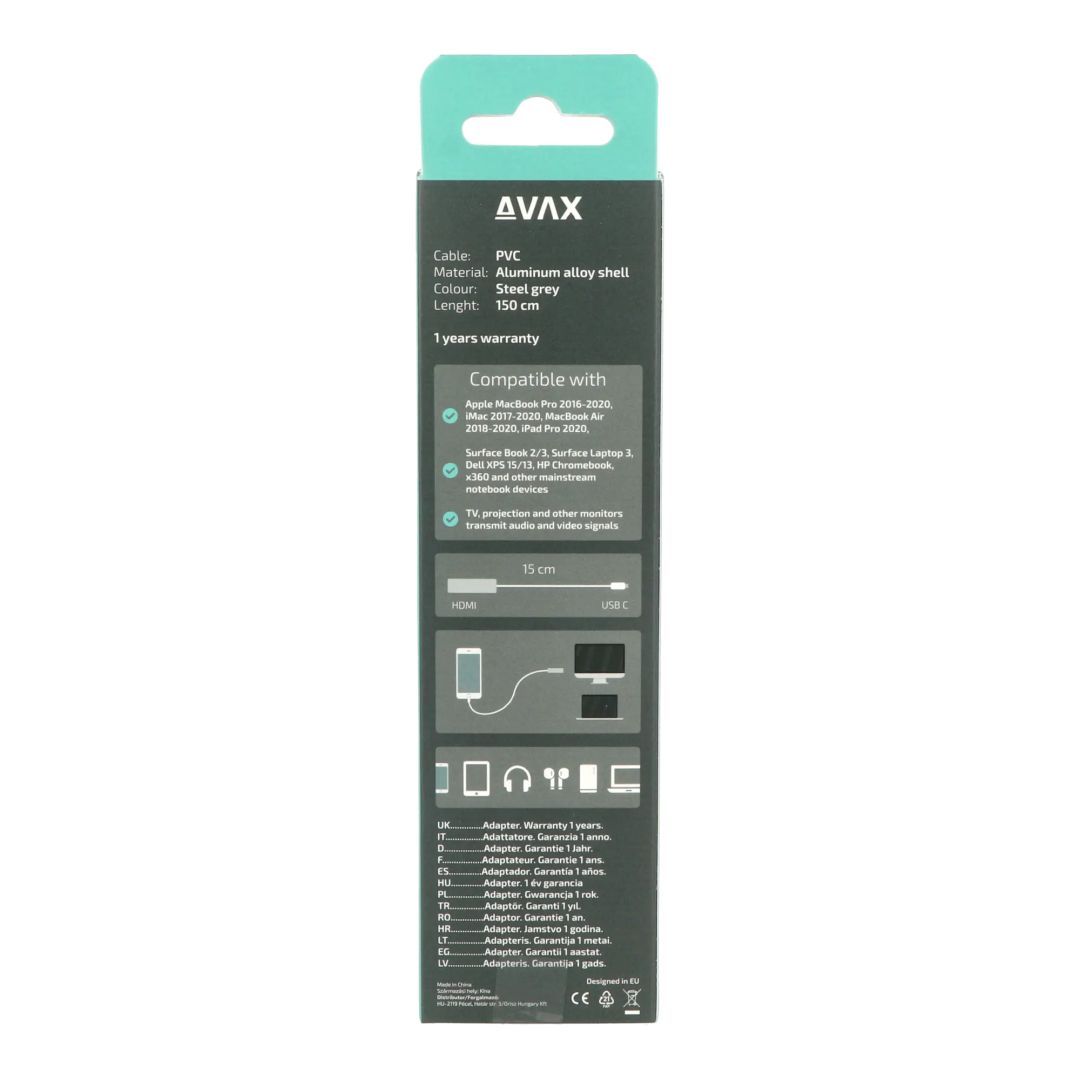 Avax AD603 CONNECT+ Type C HDMI 4K/60Hz adapter alumínium