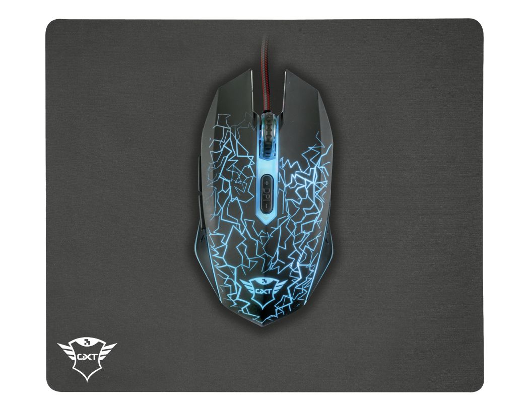 Trust GXT 783 Izza Gaming Mouse + Mouse Pad Black