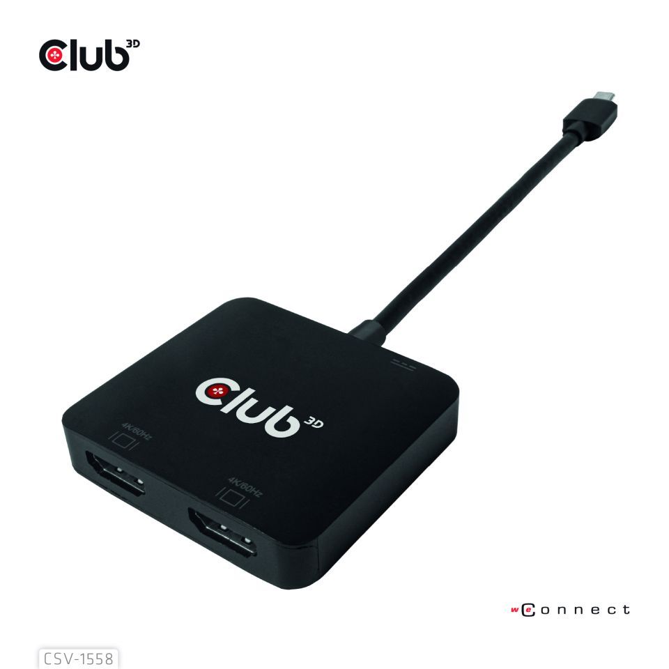 Club3D Club3D MST-Hub USB 3.2 Typ C > 2x HDMI 4K60Hz +100W PD St/Bu retail