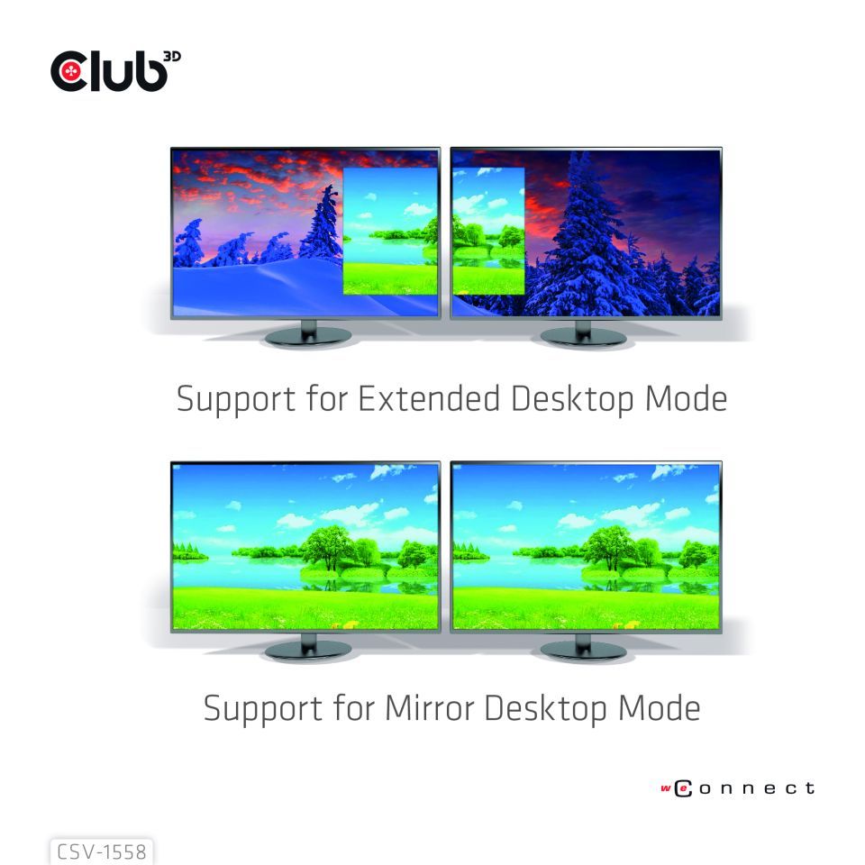 Club3D Club3D MST-Hub USB 3.2 Typ C > 2x HDMI 4K60Hz +100W PD St/Bu retail