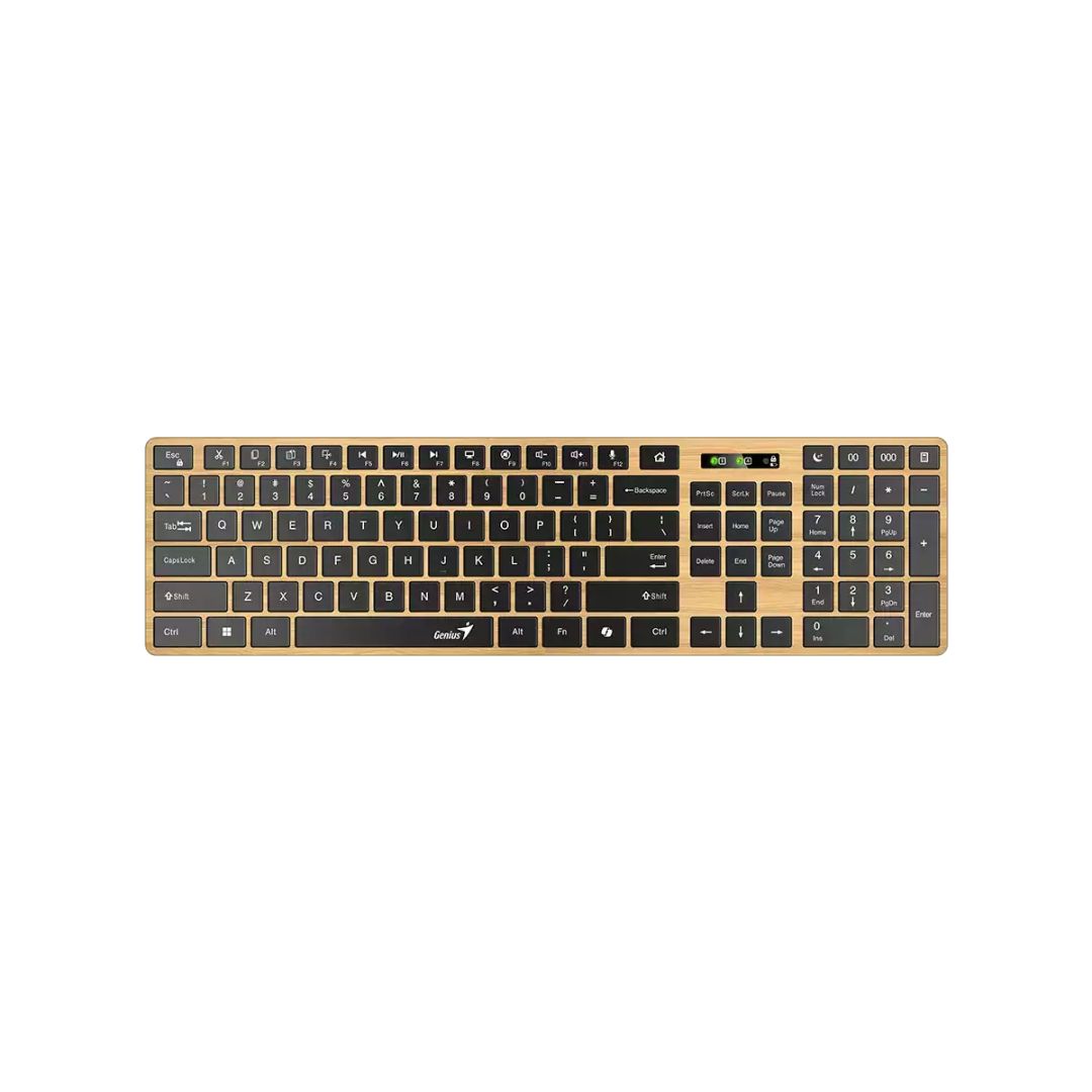 Genius SlimStar 7250BT Copilot Wireless Bluetooth Business Keyboard Pine Wood HU