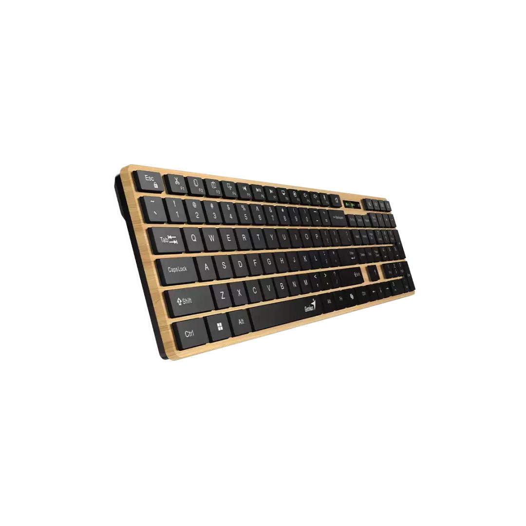 Genius SlimStar 7250BT Copilot Wireless Bluetooth Business Keyboard Pine Wood HU