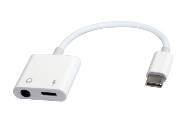 Gembird A-CM-3.5FP-01  USB type-C plug to stereo 3.5 mm audio adapter cable with extra power socket white