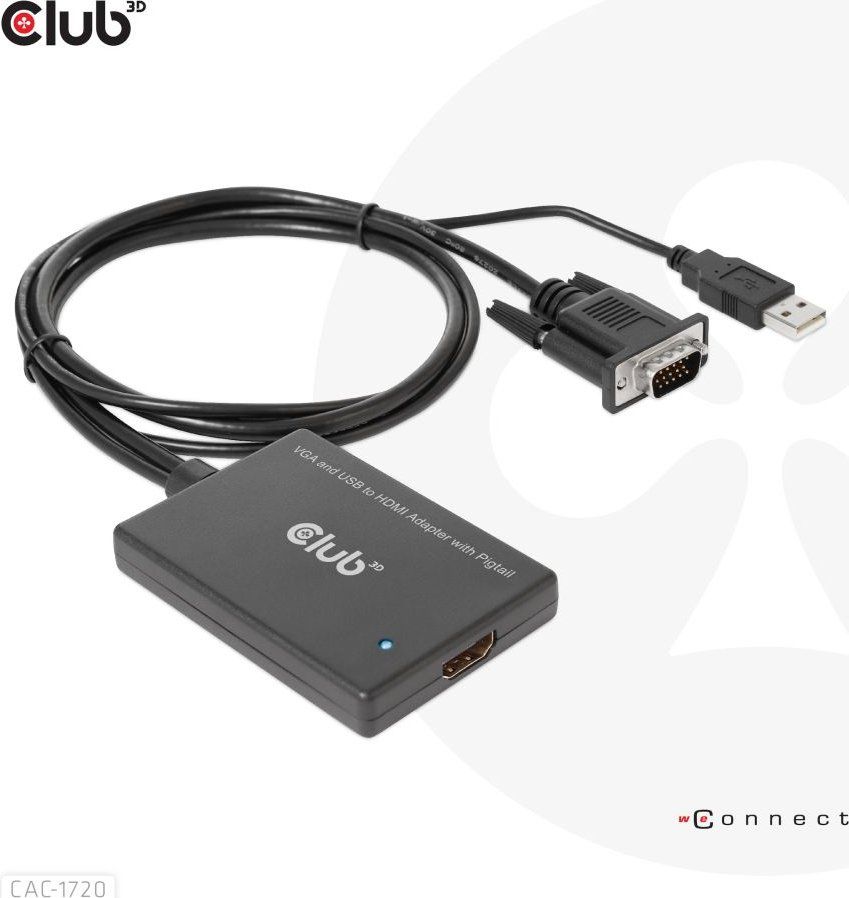 Club3D VGA and USB Type-A to HDMI Adapter