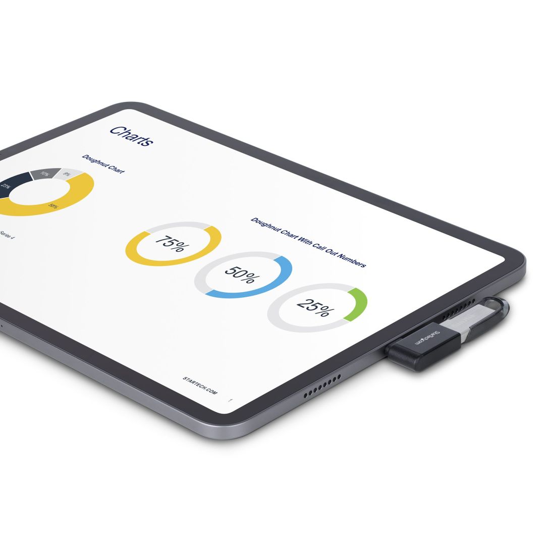 Startech USB-C to USB-A Adapter Right-Angled Black