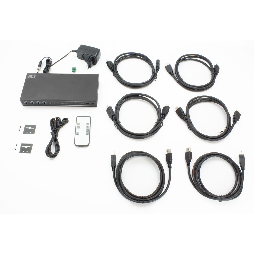 ACT AC7914 2-Port Dual HDMI 4K@60Hz KVM switch USB 3.2 Gen1 (USB 3.0)