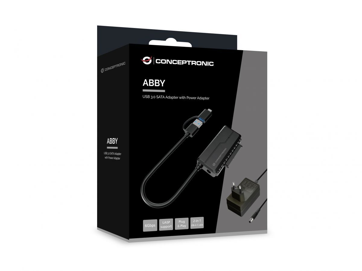 Conceptronic  ABBY21B USB to SATA 3.0 Adapter with Power Adapter 2.5
