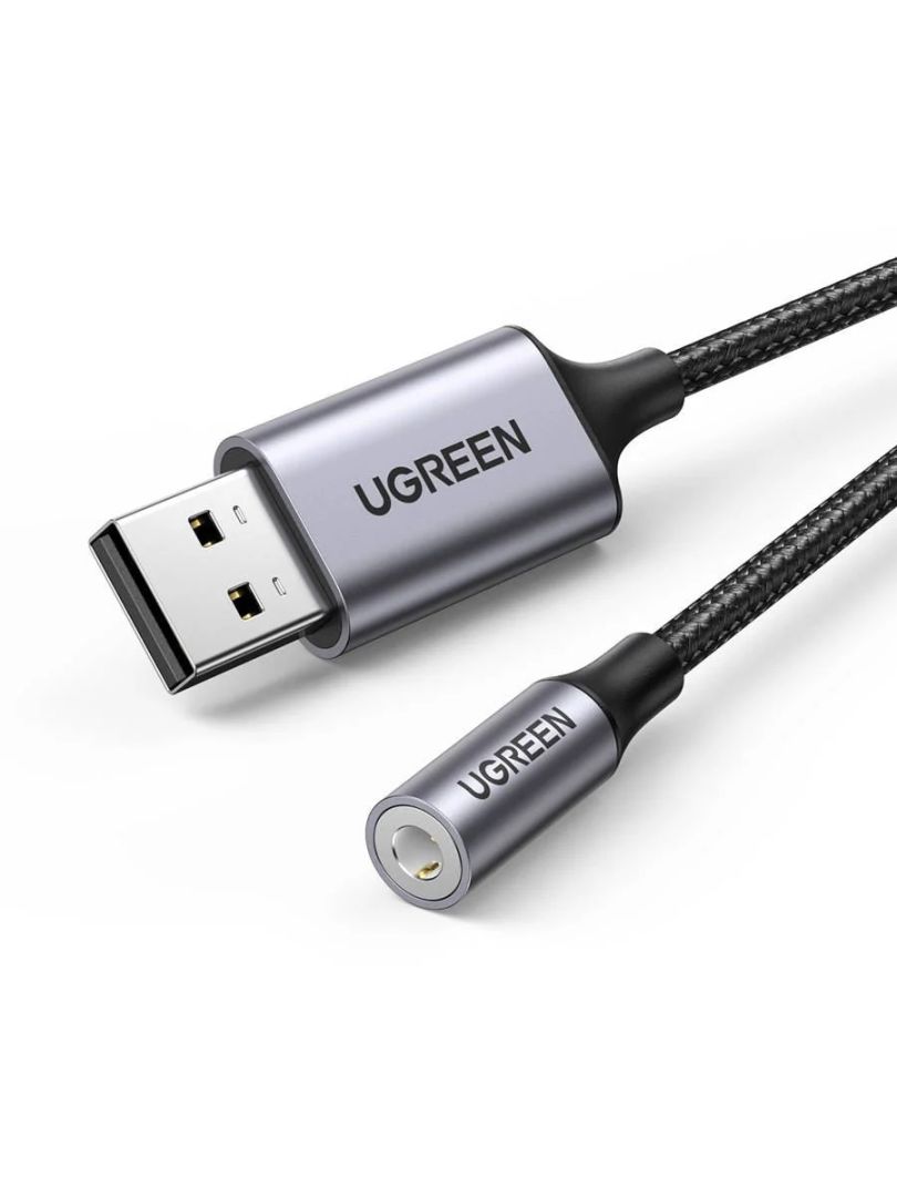 UGREEN CM477 USB-A - 3.5mm mini jack audio adapter Grey