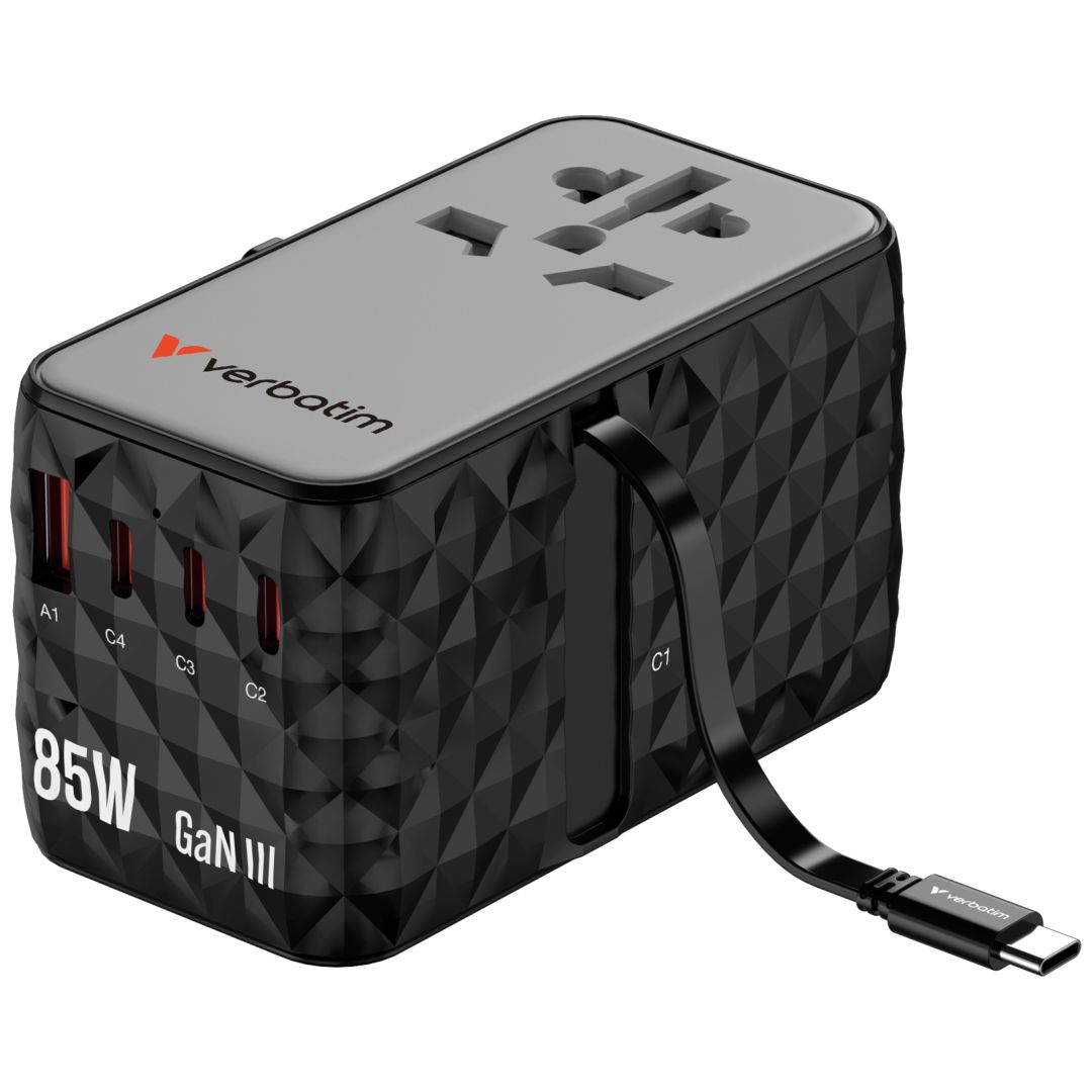 Verbatim Charge ''n'' Travel GaN III Universal Travel Adapter 85W