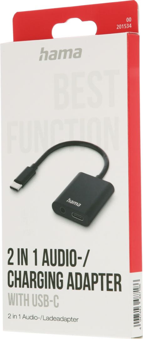 Hama 2in1 USB Type-C/m - Audio+USB Type-C Adapter Black