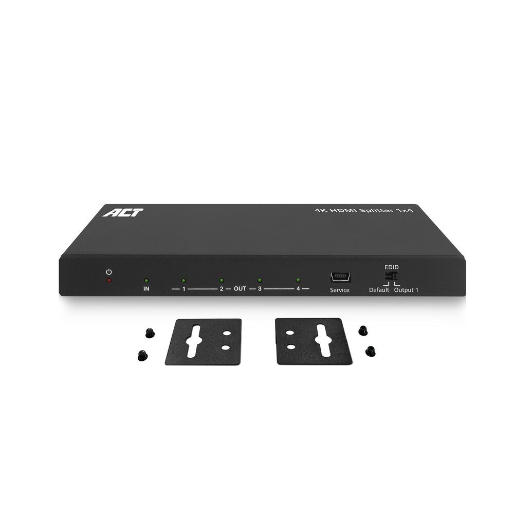 ACT AC7832 4K HDMI Splitter 1 in 4 out EDID support Black