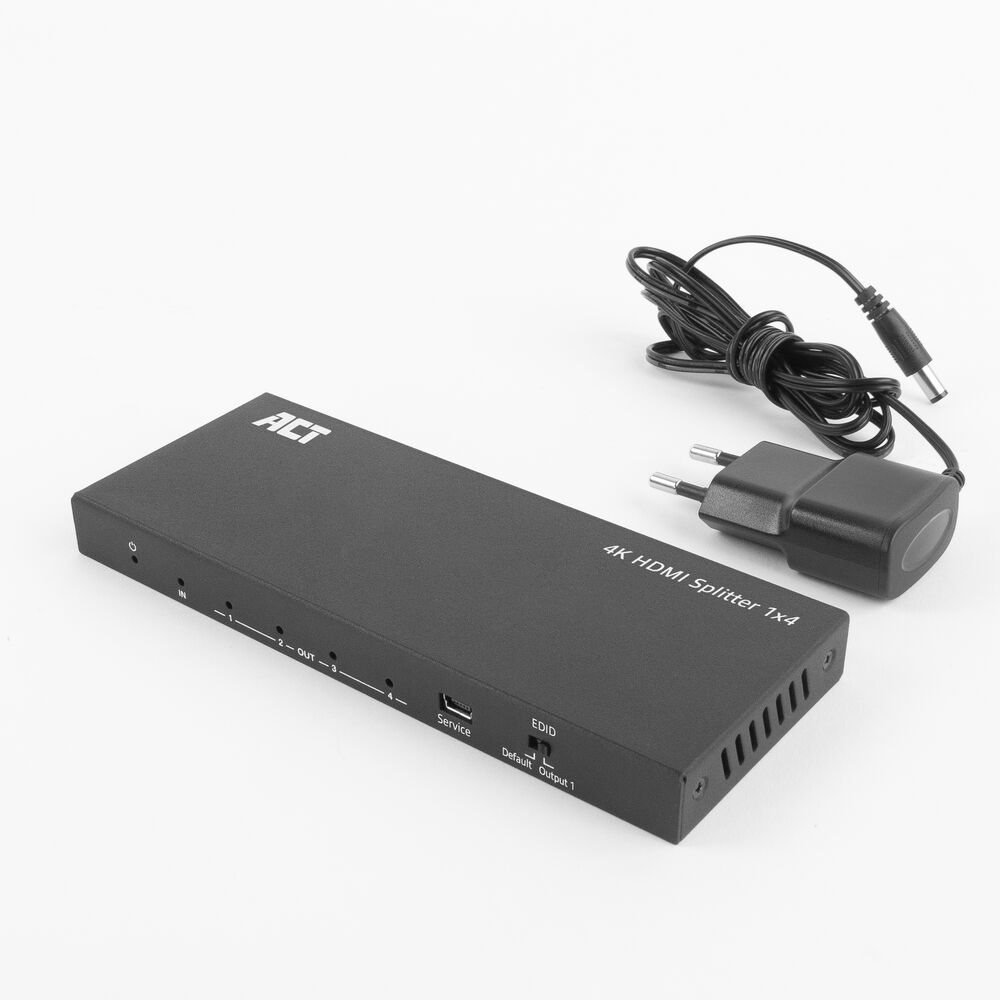 ACT AC7832 4K HDMI Splitter 1 in 4 out EDID support Black