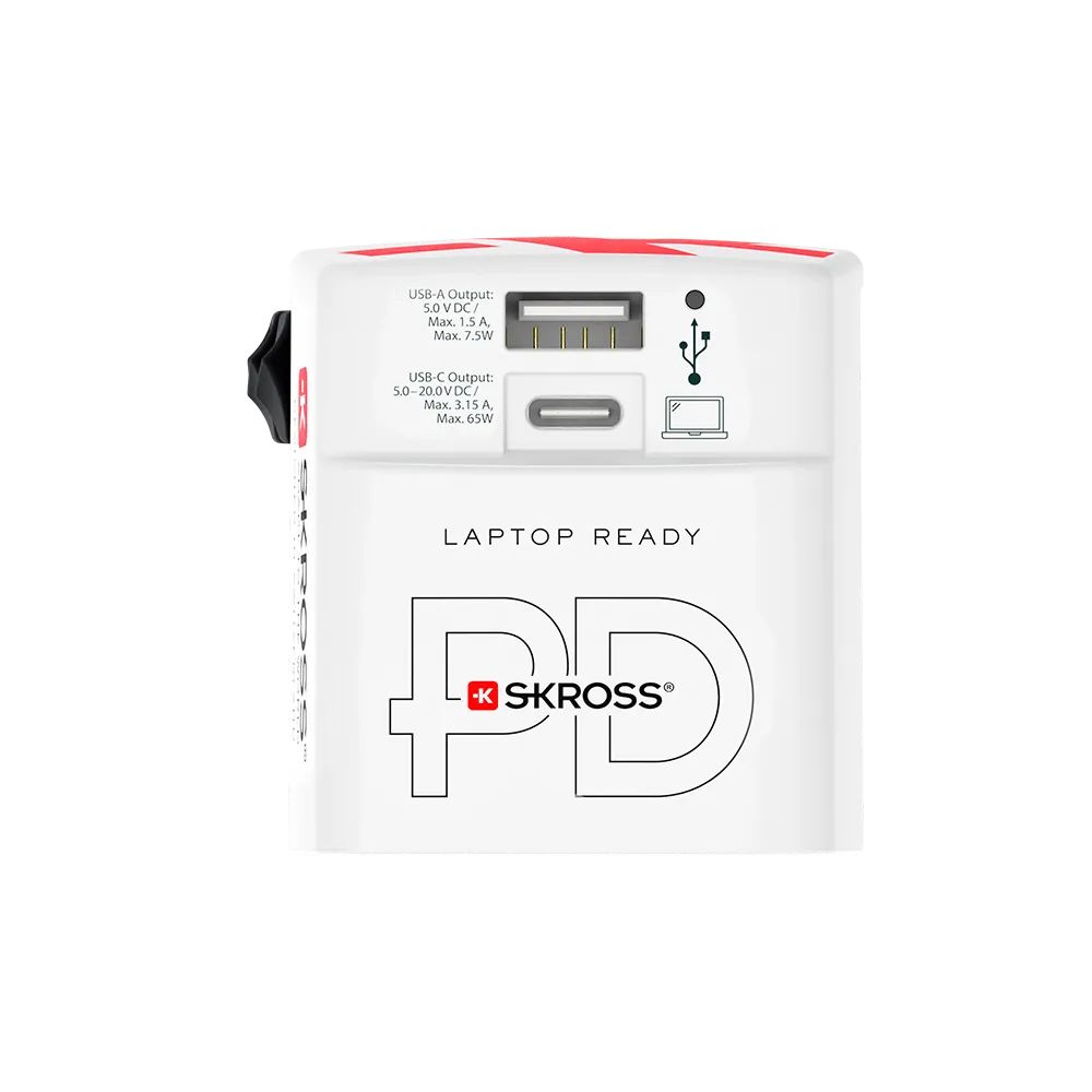 SKROSS Világutazóknak földelt Adapter White