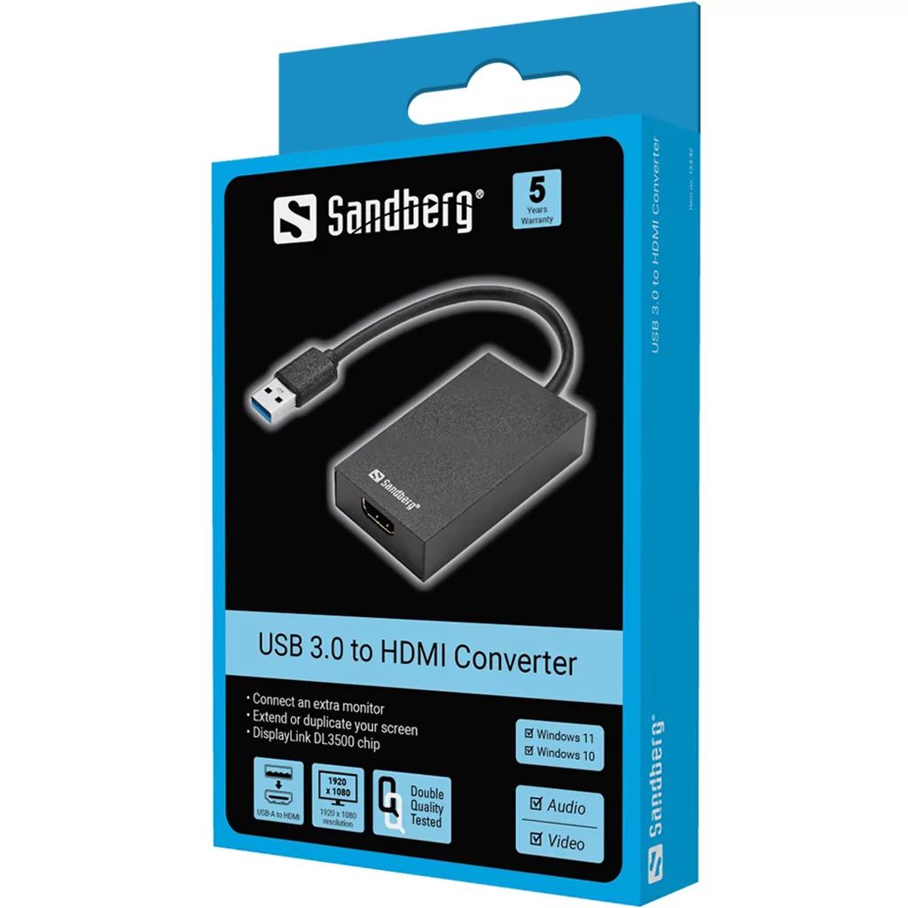 Sandberg USB 3.0 to HDMI Coverter Black