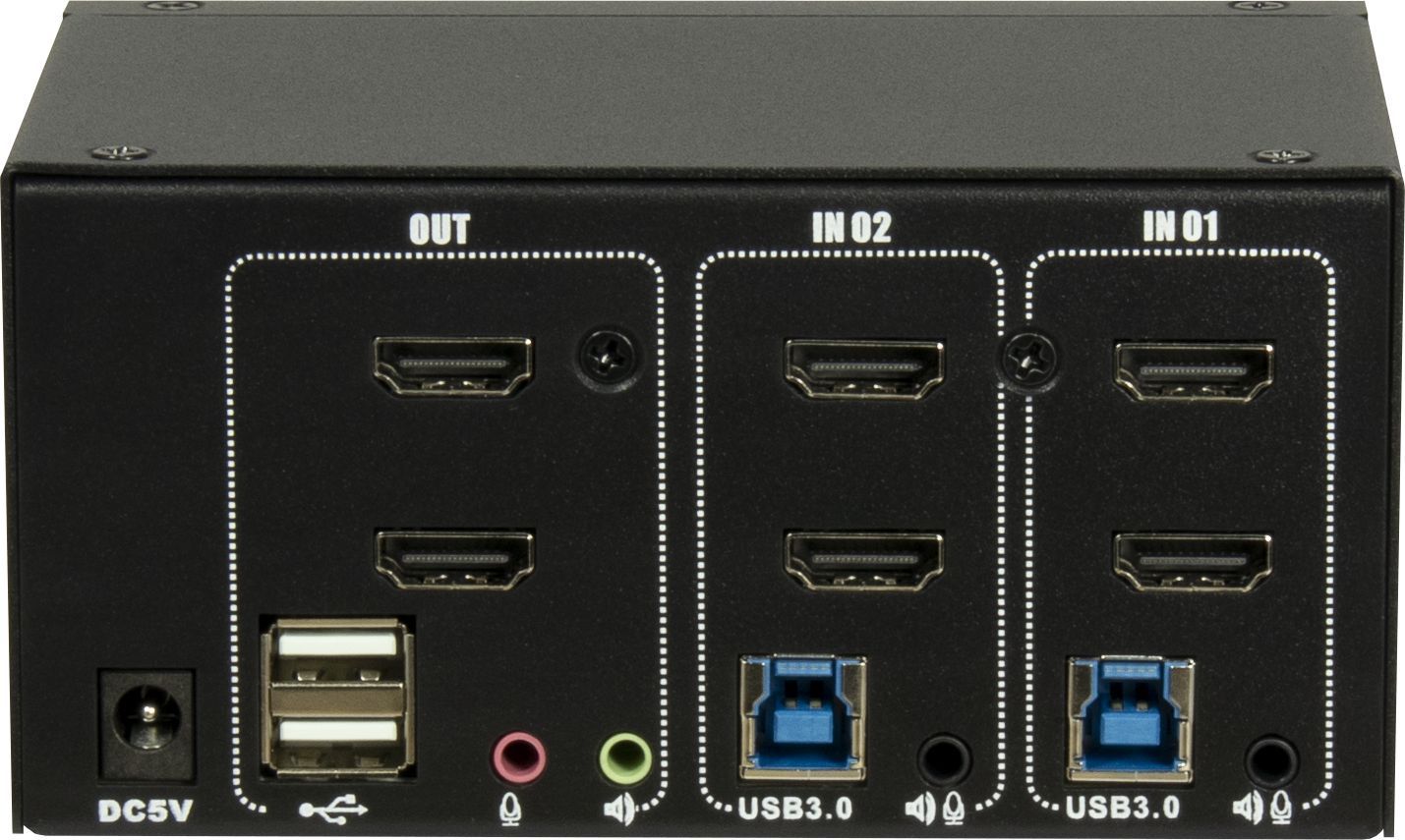 Inter-Tech IPC KVM Switch AC-22HUS HDMI 4K@60Hz