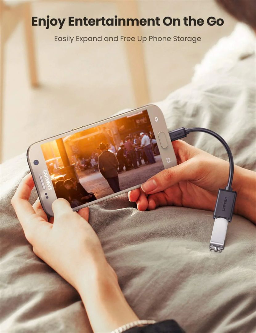 UGREEN microUSB to USB OTG Adapter Connector Cable 0,12m Black