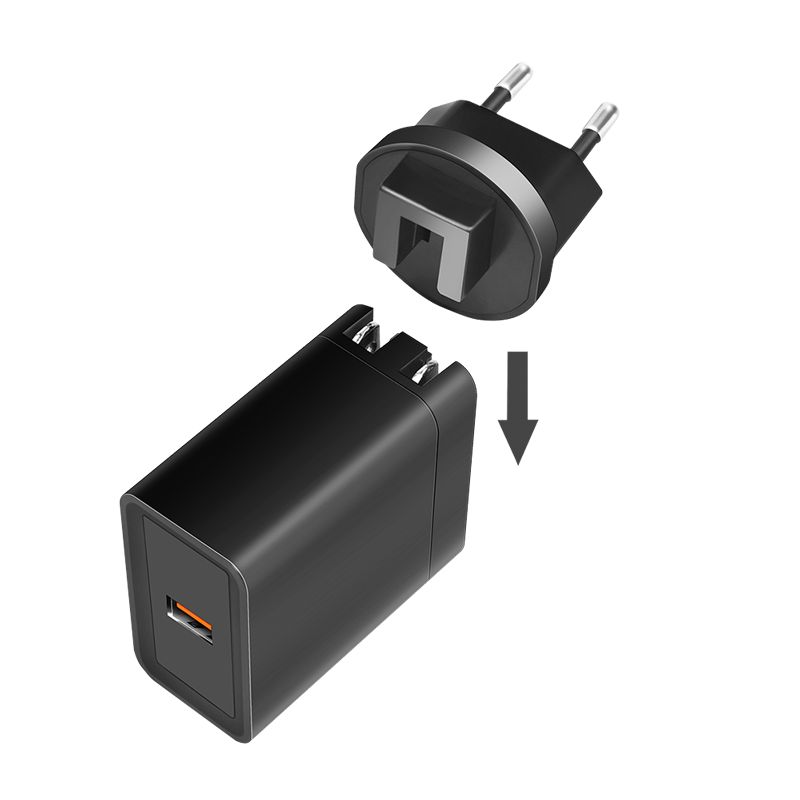 Logilink USB socket travel adapter for QC 3 18W Black
