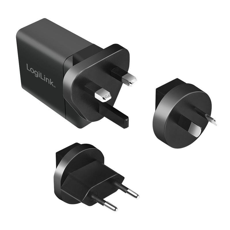 Logilink USB socket travel adapter for QC 3 18W Black