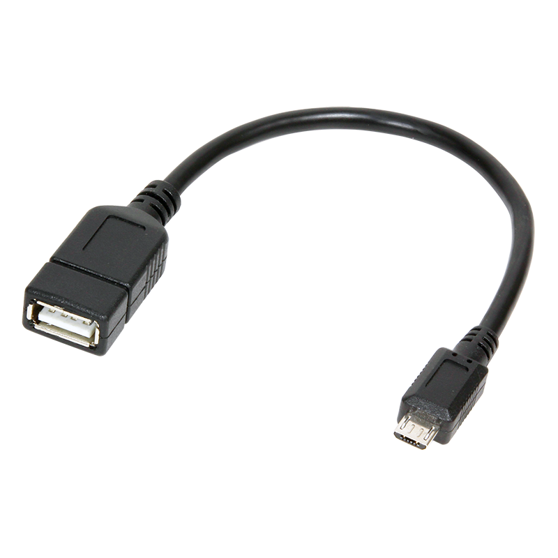 Logilink AA0035 USB microUSB OTG cable 0,2m Black
