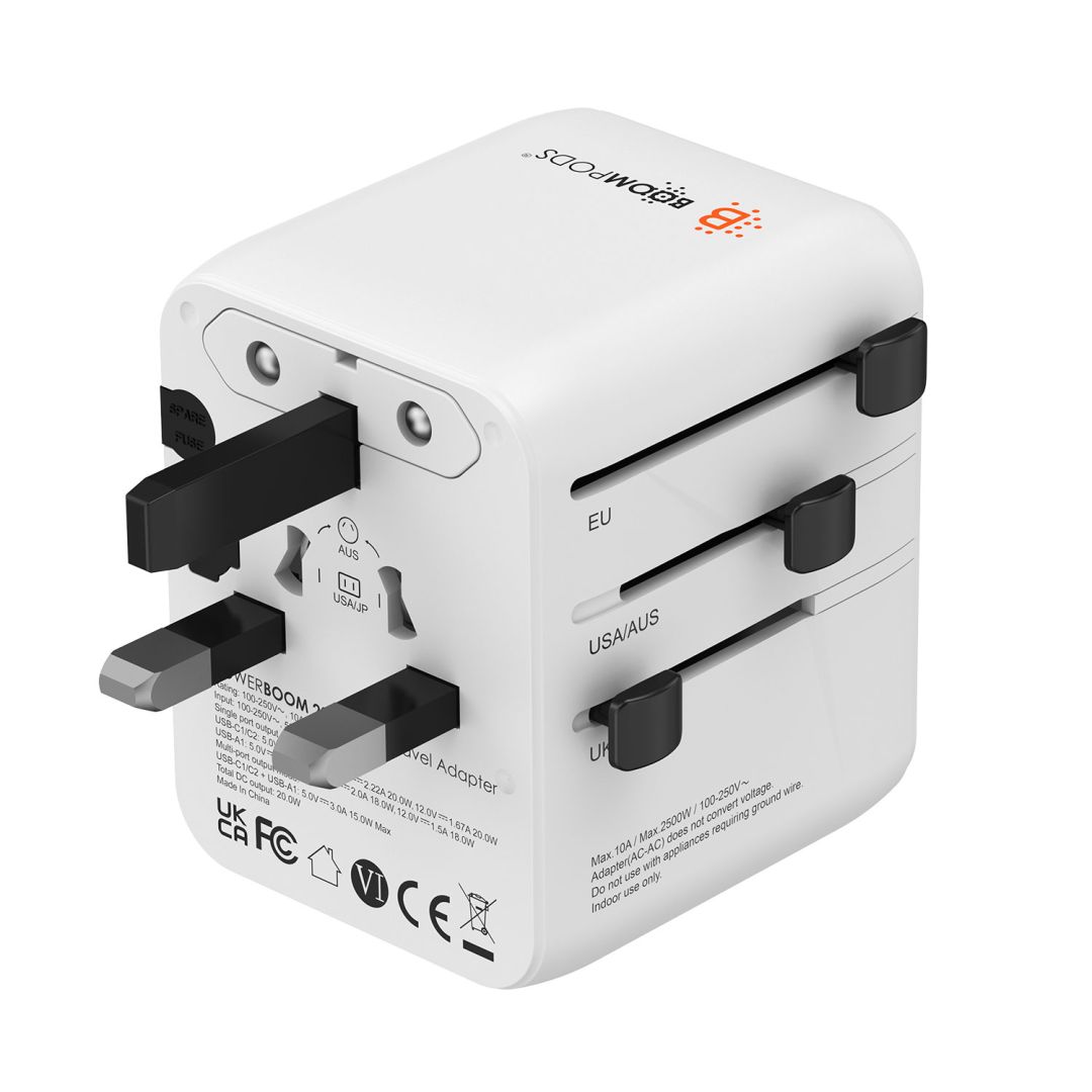 Boompods Travel POWERBOOM Worldwide Mains Charger