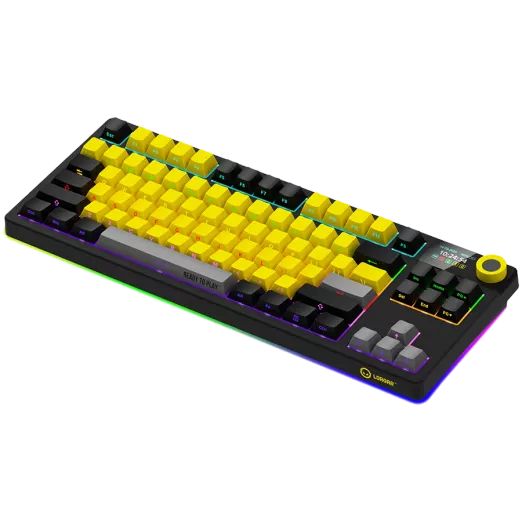 LORGAR KBP70TKLW Wireless Bluetooth Mechanical Gaming Keyboard Black/Yellow US