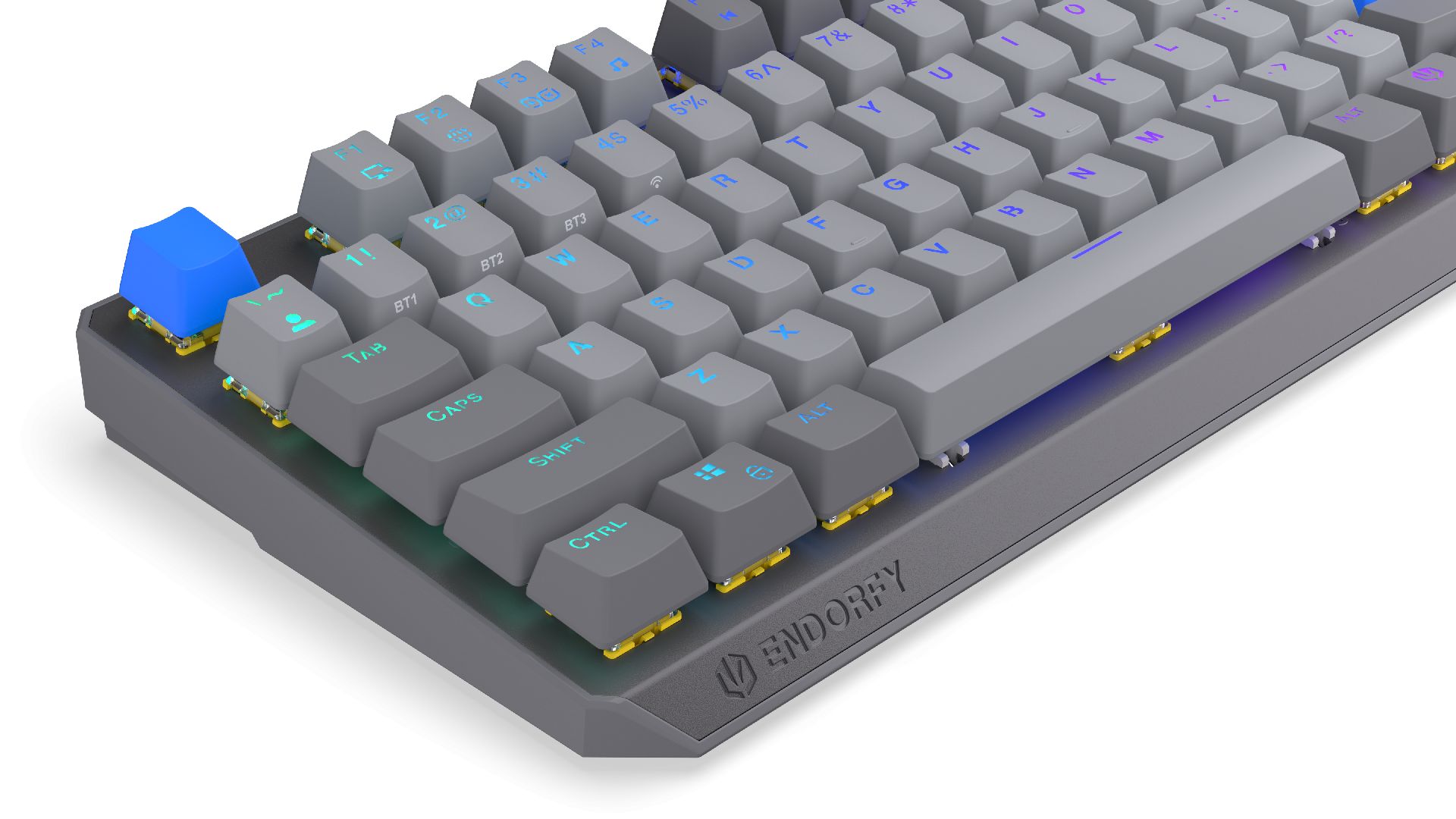 Endorfy Thock V2 TKL Wireless Bluetooth Yellow Switch Mechanical Keyboard Grey US