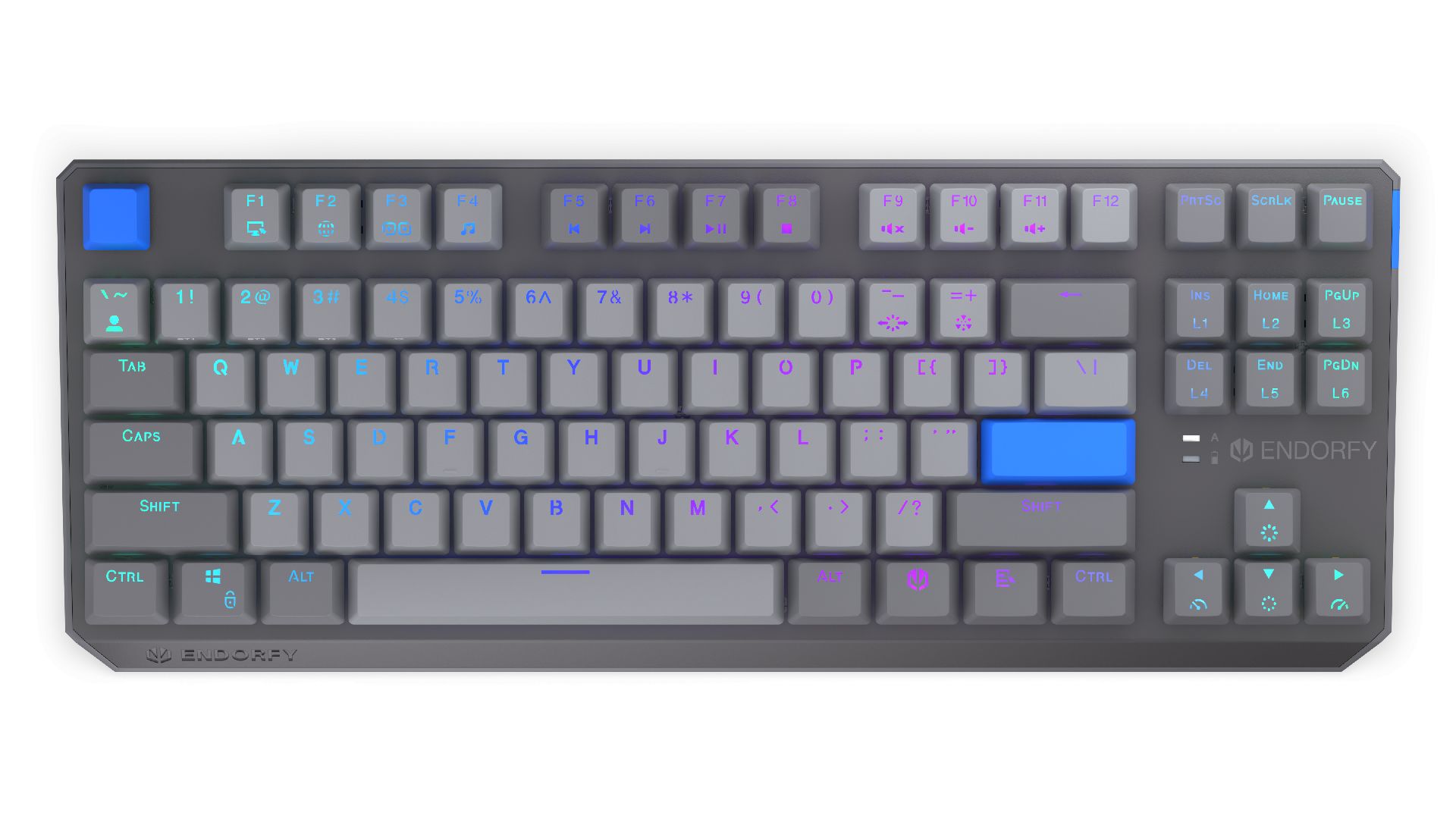 Endorfy Thock V2 TKL Wireless Bluetooth Yellow Switch Mechanical Keyboard Grey US