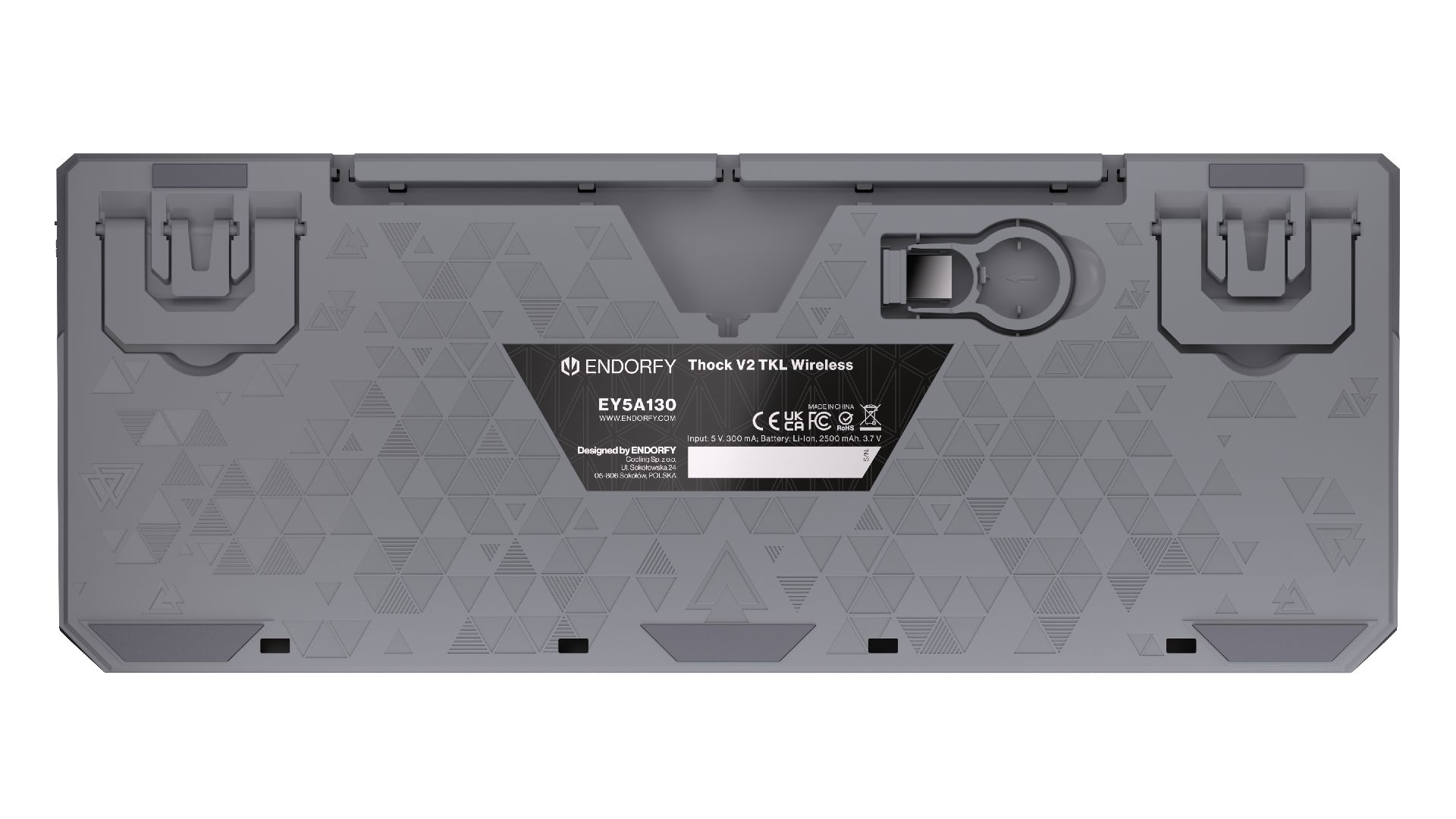 Endorfy Thock V2 TKL Wireless Bluetooth Yellow Switch Mechanical Keyboard Grey US