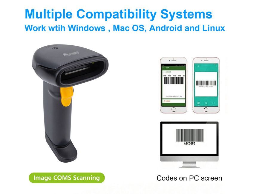 EQuip USB 1D Barcode Scanner with Stand Vonalkódolvasó Black
