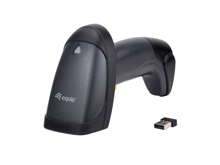 EQuip Wireless 1D Laser Barcode Scanner with Stand Vonalkódolvasó Black