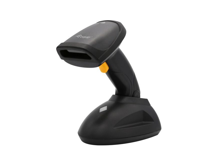 EQuip Wireless 1D Laser Barcode Scanner Long Distance with Stand Vonalkódolvasó Black