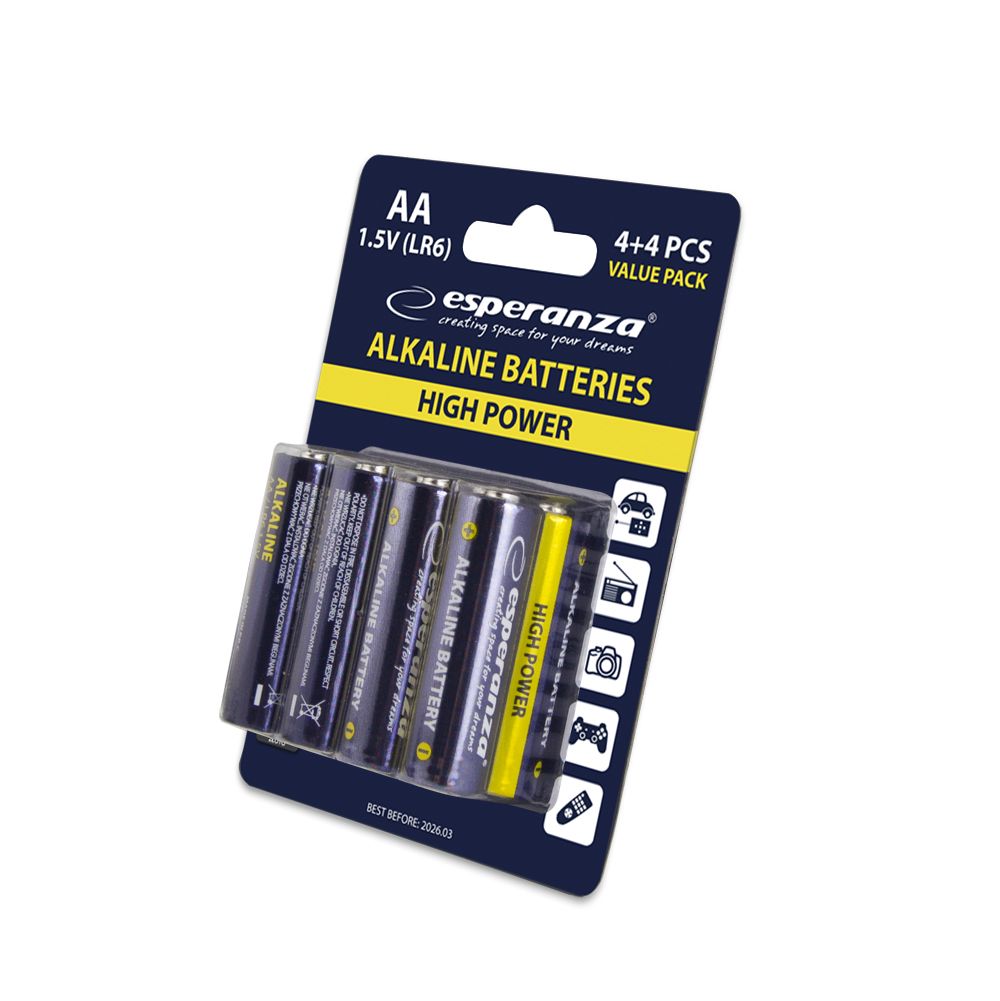 Esperanza AA Alkáli Elem 8db/csomag
