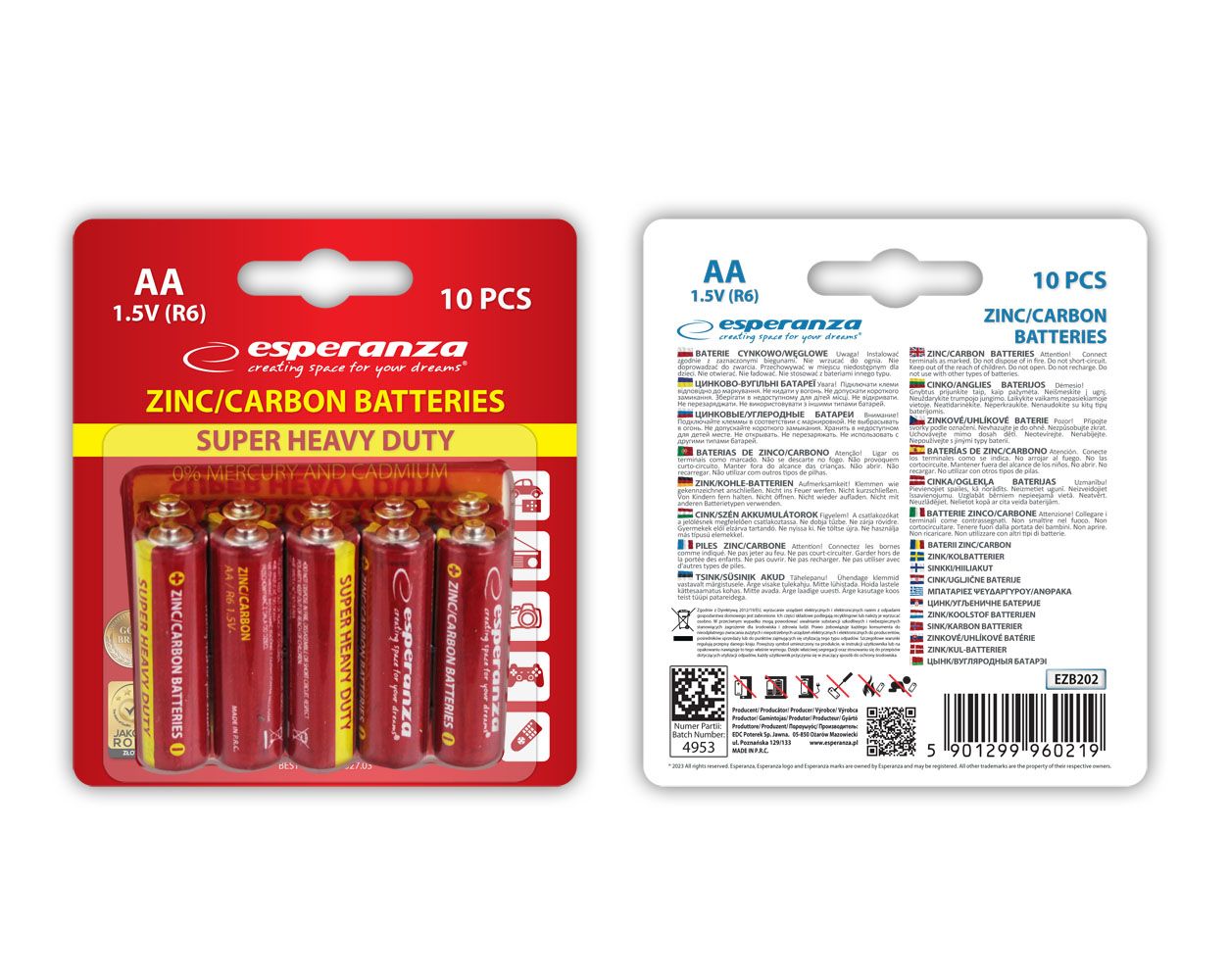 Esperanza AA Cink Elem 10db/csomag
