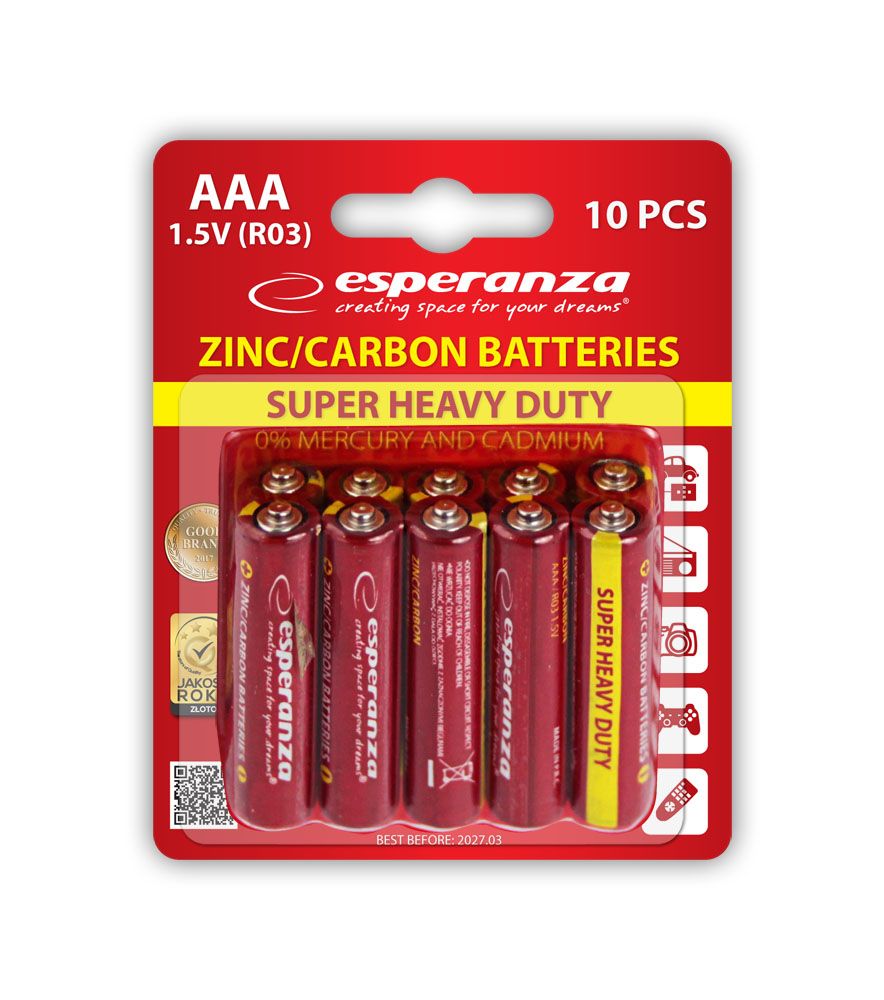 Esperanza AAA Cink Elem 10db/csomag