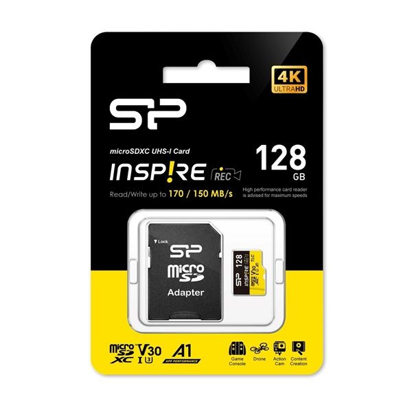 Silicon Power 128GB microSDXC Class 10 U3 V30 A1 + adapterrel