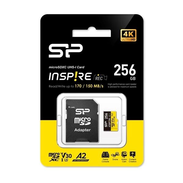 Silicon Power 256GB microSDXC Inspire UHS-1 U3 V30 A2 +adapterrel