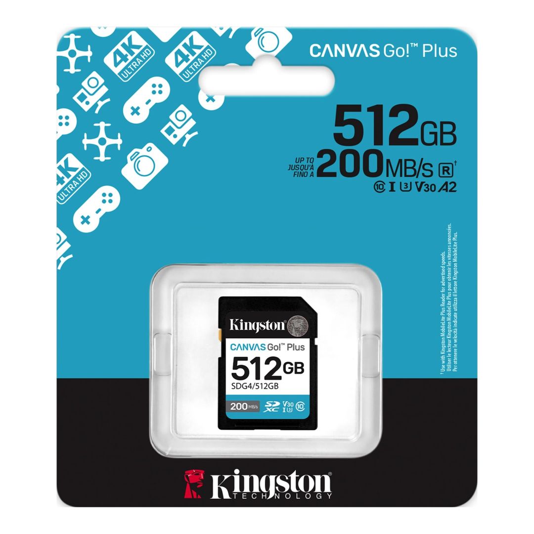 Kingston 512GB Canvas Go Plus Gen4 Class 10 UHS-I U3 V30