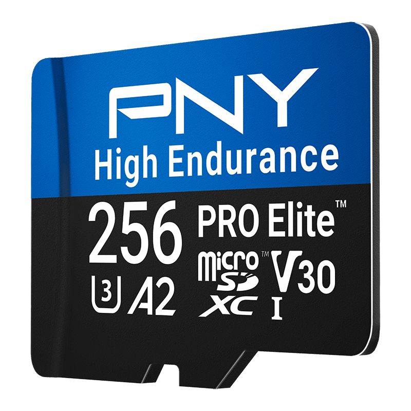 PNY 256GB microSDXC Pro Elite High Endurance Class 10 U3 V30 A2 + adapterrel