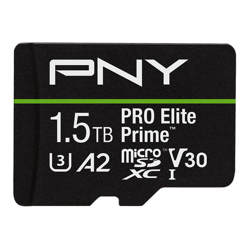 PNY 1,5TB microSDXC Pro Elite Prime Class 10 U3 V30 A2 + adapterrel